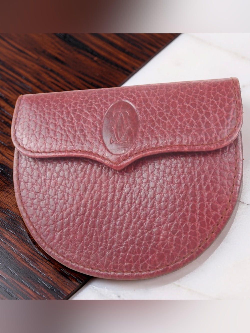 Cartier Must Line Leather Coin Purse- Bordeaux
